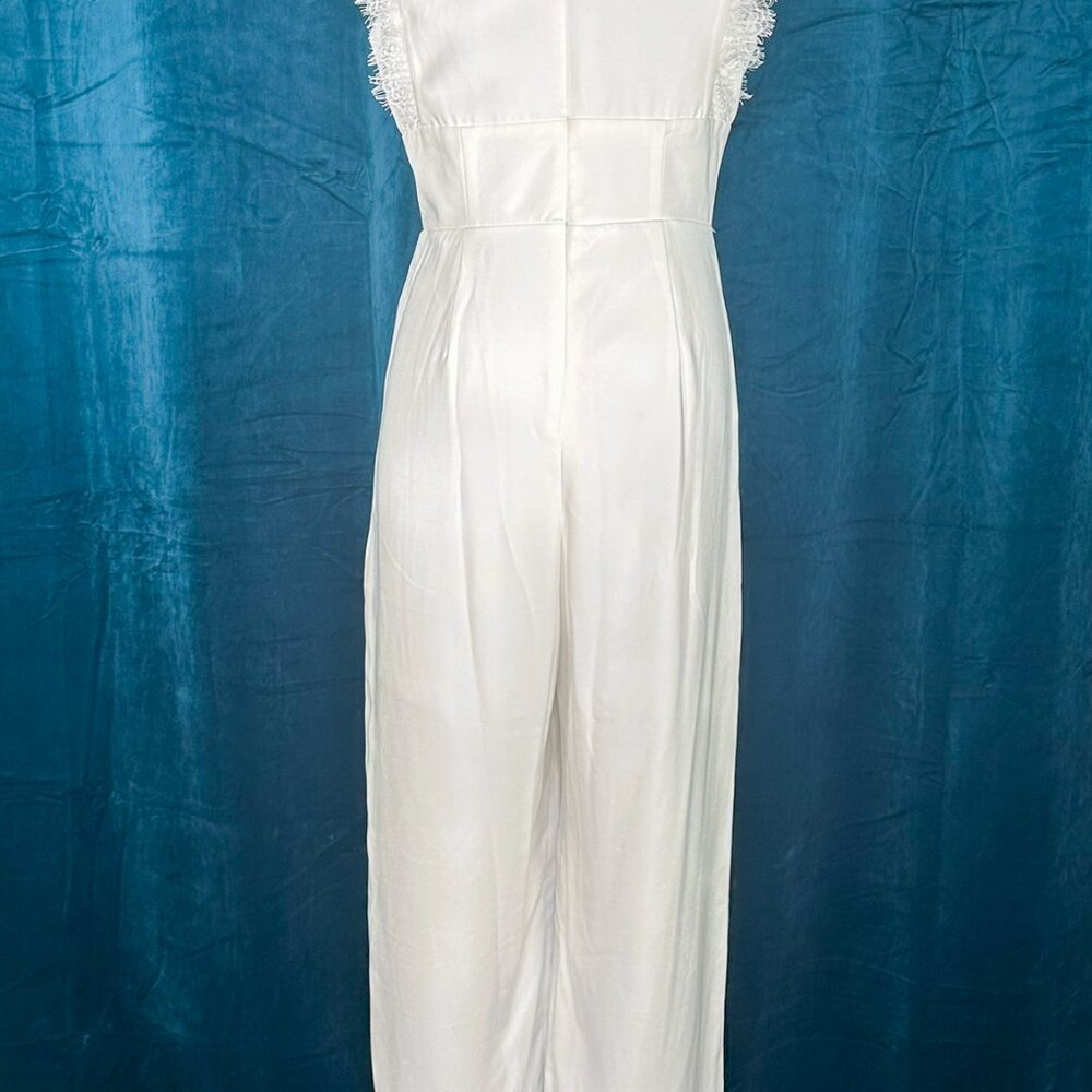 ZARA with Asymmetric Crepe Vest Jumpsuit Ecru - Picture 10 of 11